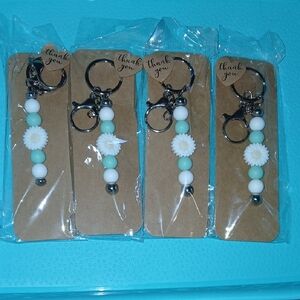 Handmade Elegant Floral Keychain with Beads